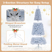 1.8/2.1M Pre-Lit White Christmas Tree with 8 Lighting Modes