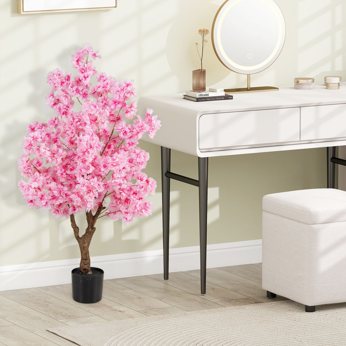 120cm Artificial Cherry Blossom Tree No Assembly Needed with Base