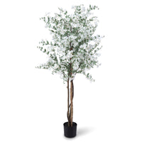 Artificial Potted Tree 163CM Tall with Solid Wood Trunk and PE Leaves