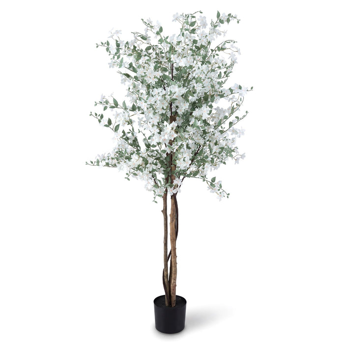 Artificial Potted Tree 163CM Tall with Solid Wood Trunk and PE Leaves