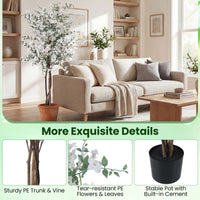 Artificial Potted Tree 163CM Tall with Solid Wood Trunk and PE Leaves