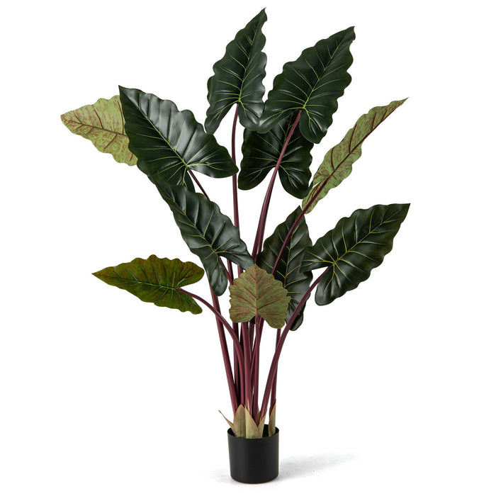 Artificial Rainbow Taro Tree 160cm Tall Fake Pre-potted Plant with 11 Faux Leaves