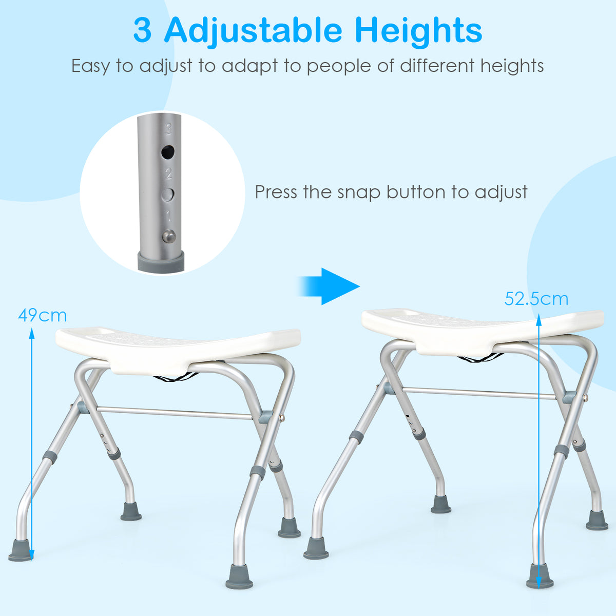 Giantex Shower Chair Adjustable Bath Stool