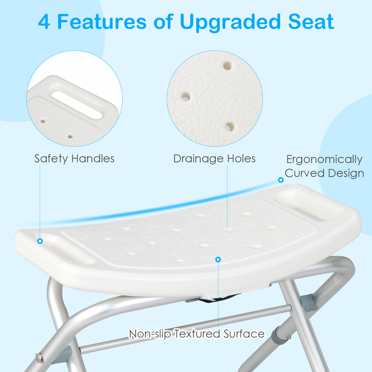 Giantex Shower Chair Adjustable Bath Stool