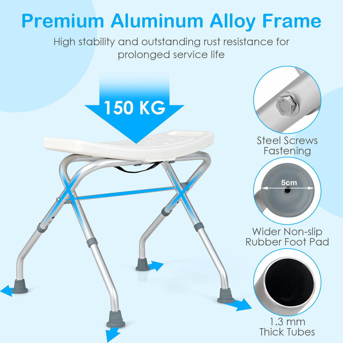 Giantex Shower Chair Adjustable Bath Stool