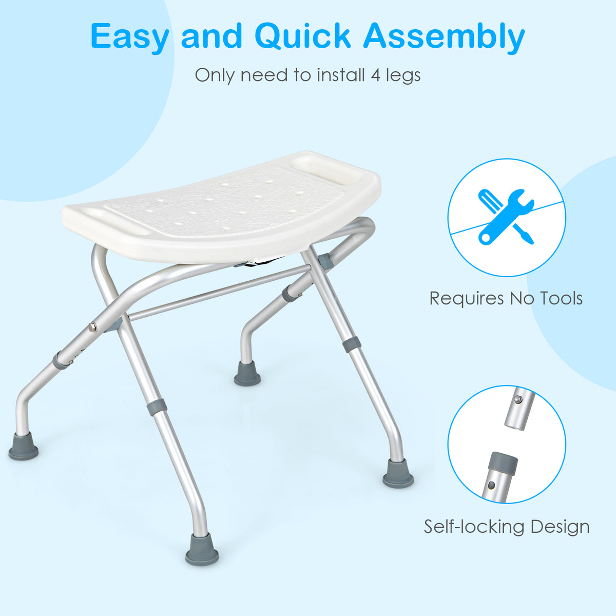 Giantex Shower Chair Adjustable Bath Stool