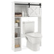 Giantex Over The Toilet Storage Cabinet, Freestanding Bathroom Organizer with Sliding Barn Door & Storage Shelves