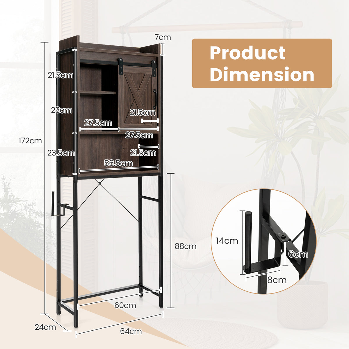 Giantex Over-The-Toilet 4-Tier Storage Cabinet