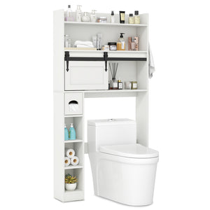 Giantex Over The Toilet Storage Cabinet, Farmhouse Bathroom Organizer