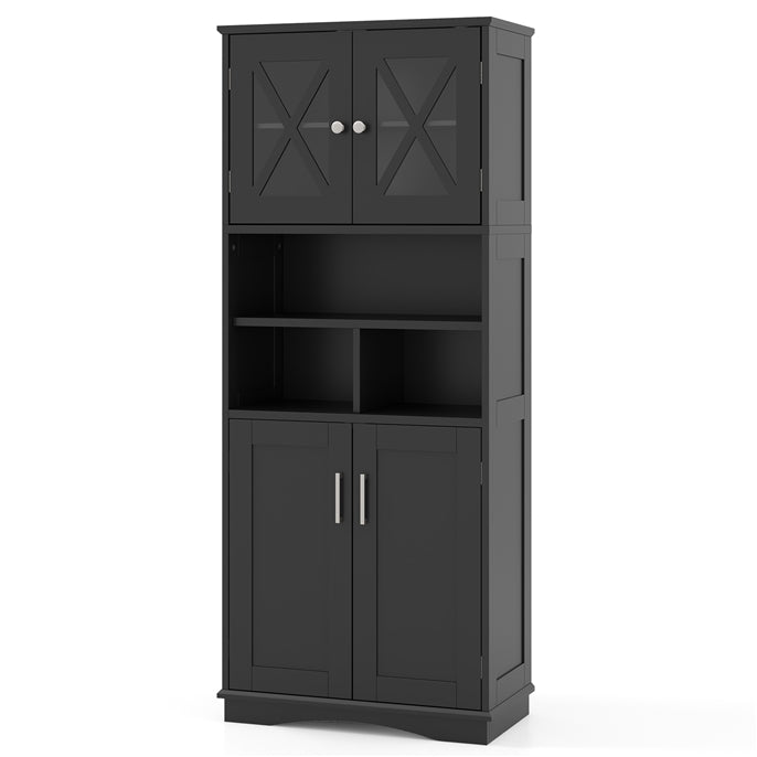 Tall Bathroom Cabinet Large Floor Storage Kitchen Cupboard Pantry Sideboard