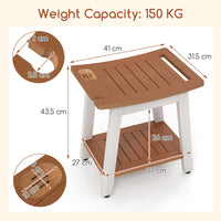 Shower Bench Seat, HIPS Shower Stool w/Handle, Shower Head & Soap Holder for Inside Shower to Sit on