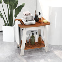 Shower Bench Seat, HIPS Shower Stool w/Handle, Shower Head & Soap Holder for Inside Shower to Sit on