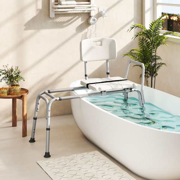 Sliding Tub Transfer Bench, Height Adjustable Inside Bathtub Chair