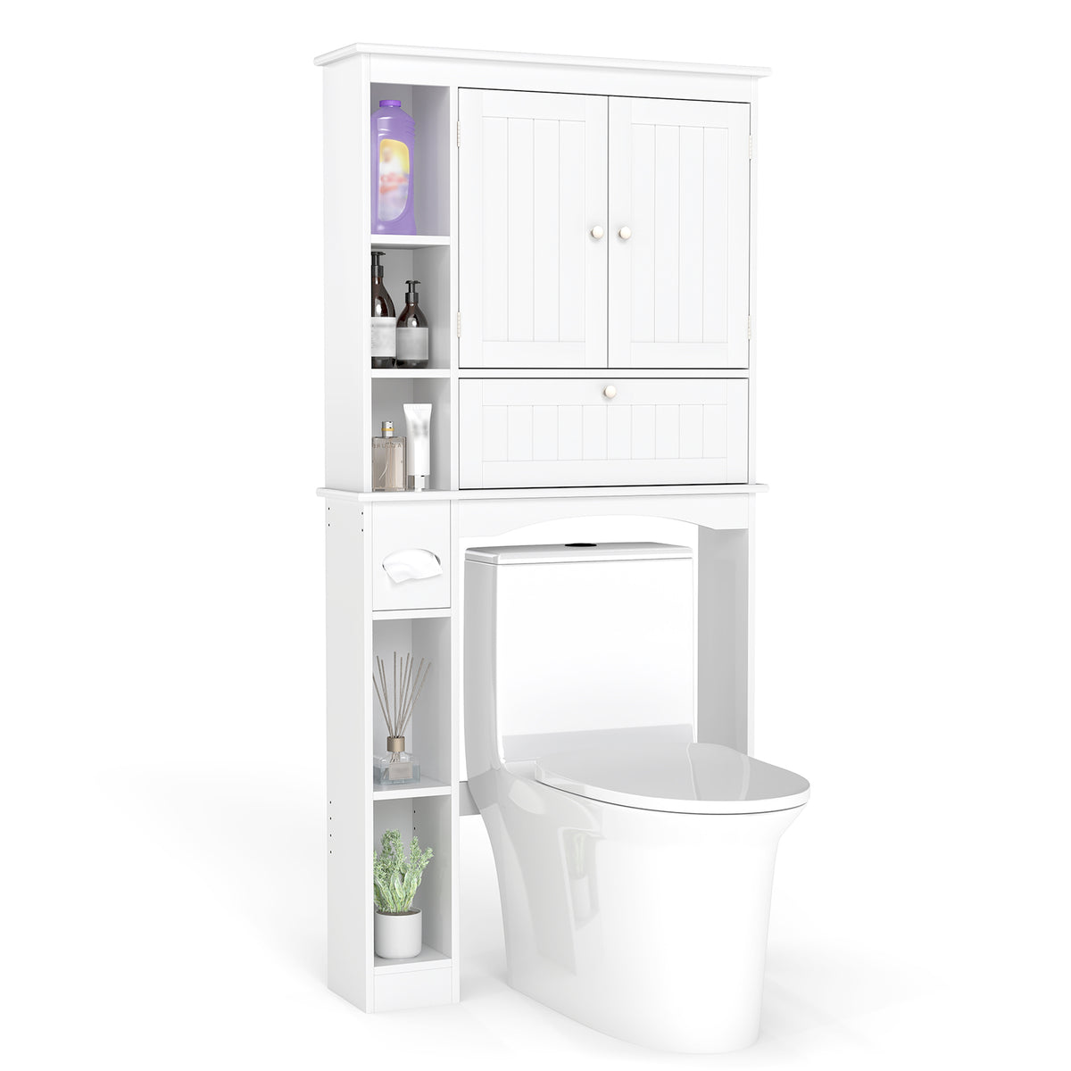 Over the Toilet Storage Cabinet, Above Toilet Storage Rack with 2 Doors