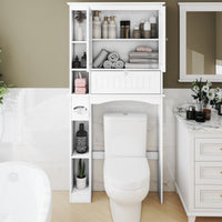 Over the Toilet Storage Cabinet, Above Toilet Storage Rack with 2 Doors