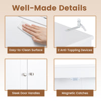 Over the Toilet Storage Cabinet, Above Toilet Storage Rack with 2 Doors