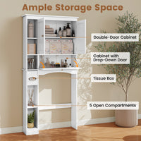 Over the Toilet Storage Cabinet, Above Toilet Storage Rack with 2 Doors