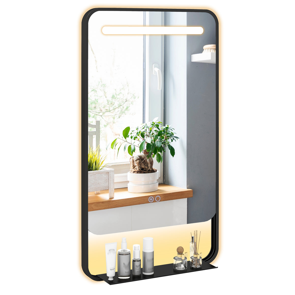 LED Bathroom Mirror with Anti-Fog Function and Adjustable Brightness