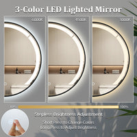 Aluminum Framed Circle Vanity Mirror with Anti-Fog Function and 3 Light Colors