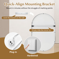 80 x 50 cm Oval LED Bathroom Mirror Wall-Mounted Backlit Vanity Mirror