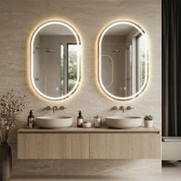 80 x 50 cm Oval LED Bathroom Mirror Wall-Mounted Backlit Vanity Mirror