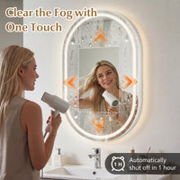 80 x 50 cm Oval LED Bathroom Mirror Wall-Mounted Backlit Vanity Mirror