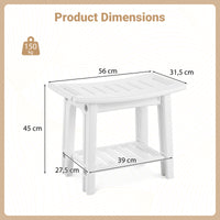 HDPE Shower Chair with Storage Shelf Handles and Shower Head Holder