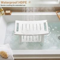HDPE Shower Chair with Storage Shelf Handles and Shower Head Holder