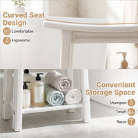 HDPE Shower Chair with Storage Shelf Handles and Shower Head Holder