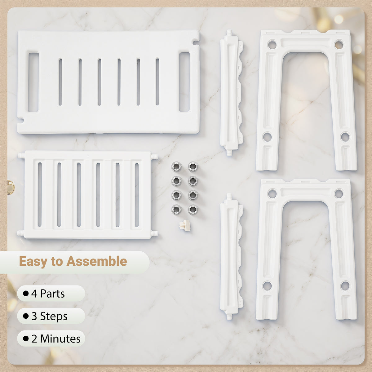 HDPE Shower Chair with Storage Shelf Handles and Shower Head Holder