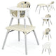 5 in 1 Convertible Baby High Chair, Infant Dining Chair Booster Seat w/Removable Tray