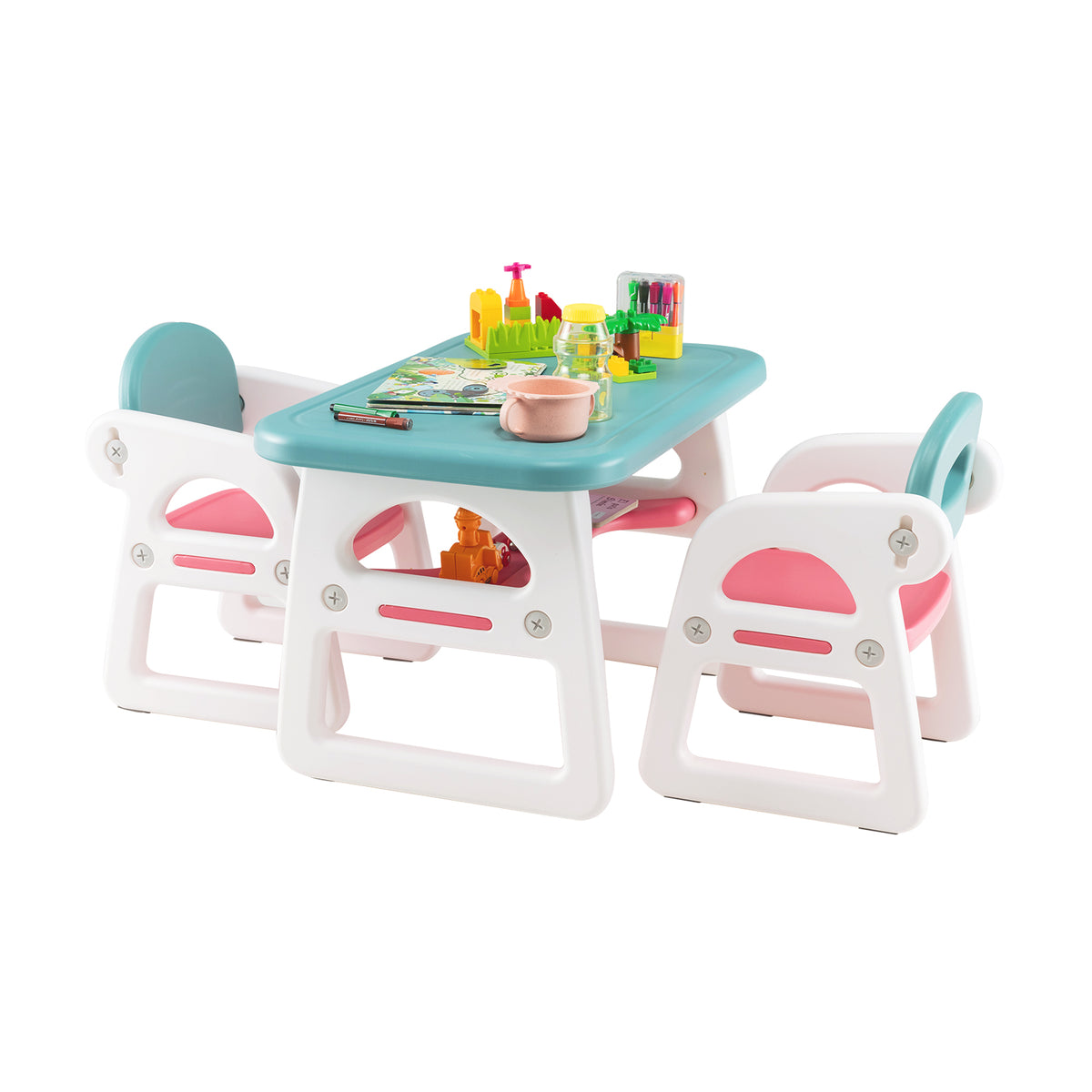 Kids Table and Chairs Set with 2 Chairs for Kids