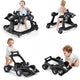 4-in-1 Baby Walker, Foldable Activity Car Baby Walker w/3 Adjustable Height
