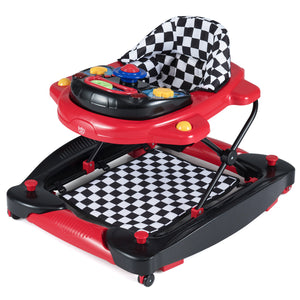 6 in 1 Baby Walker & Activity Center with Adjustable Height and Removable Music Tray