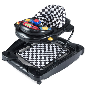 6 in 1 Baby Walker & Activity Center with Adjustable Height and Removable Music Tray