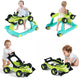4-in-1 Baby Walker, Foldable Activity Car Baby Walker w/3 Adjustable Height