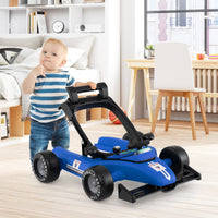 4-in-1 Baby Push Walker, Activity Center w/ 3-Level Adjustable Height, Padded Seat Steering Wheel & Music Box