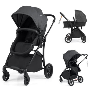 2-in-1 Foldable Baby Stroller with Reversible Seat and Adjustable Backrest