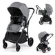 2-in-1 Foldable Baby Stroller with Reversible Seat and Adjustable Backrest