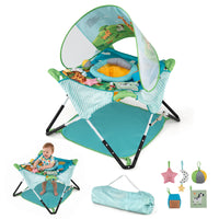 Foldable Portable Baby Jumper, Blue/Pink