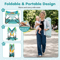 Foldable Portable Baby Jumper, Blue/Pink