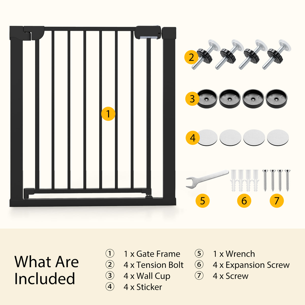 Pressure Mounted Auto-Close Door Gate for Indoor