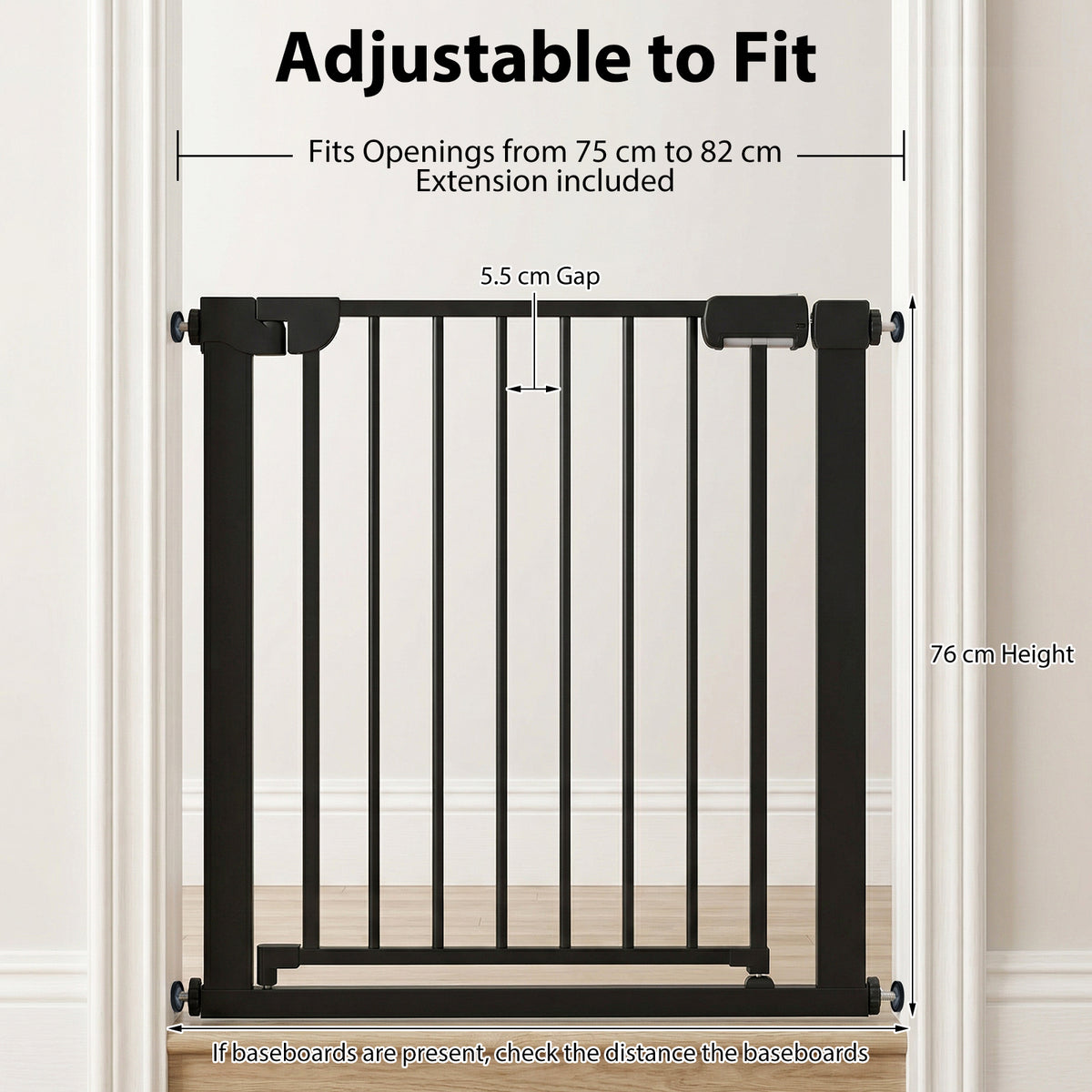 Pressure Mounted Auto-Close Door Gate for Indoor