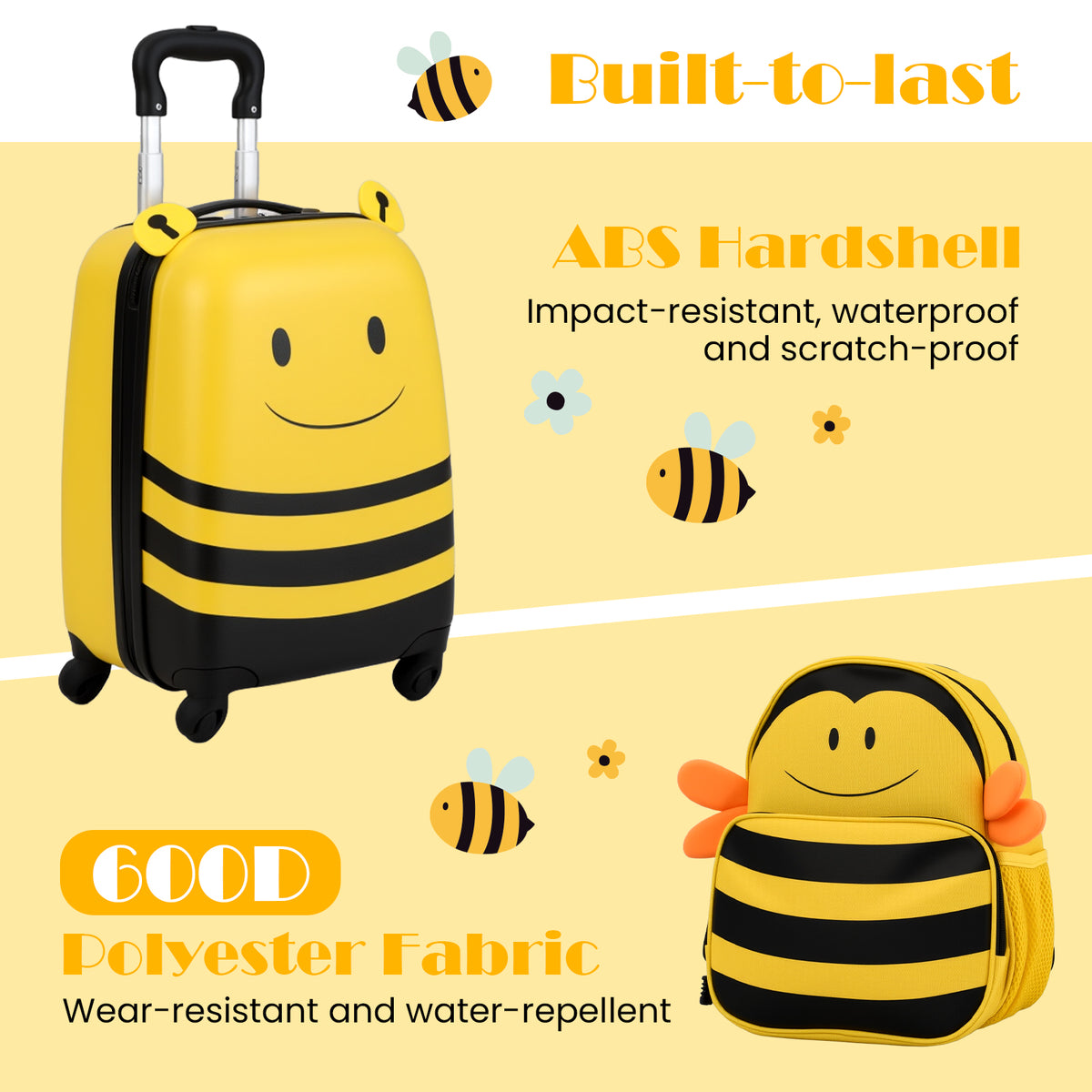 2 PCS Kids Luggage Set on Wheels