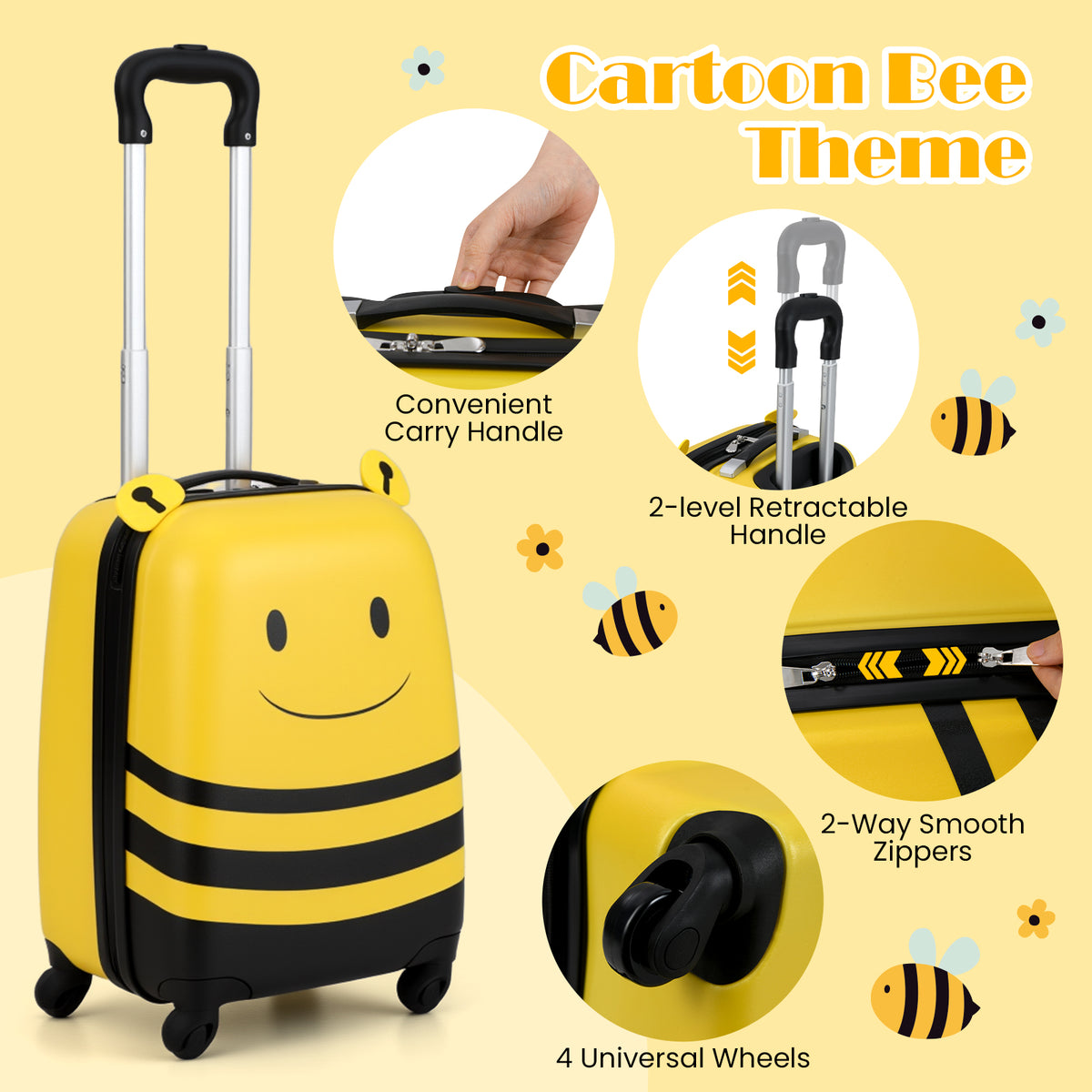 2 PCS Kids Luggage Set on Wheels