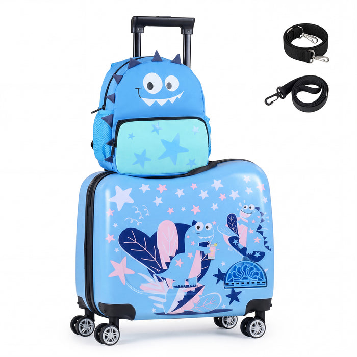 2 Pieces Kid Luggage Set with Spinner Wheels