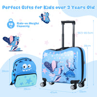 2 Pieces Kid Luggage Set with Spinner Wheels