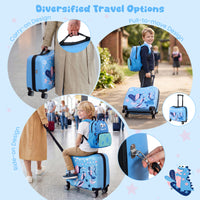 2 Pieces Kid Luggage Set with Spinner Wheels