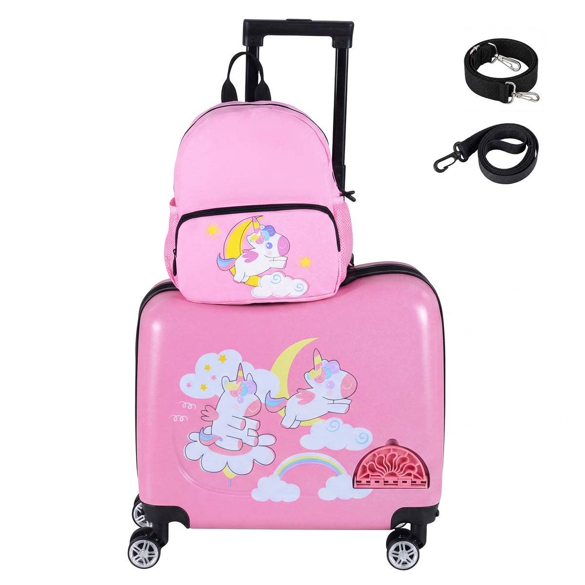 2 Pieces Kid Luggage Set with Spinner Wheels
