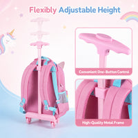3 Pieces Unicorn Rolling Backpack for Kids